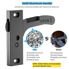 WanDwel square striker and rectangular plate displayed with screws for easy fit