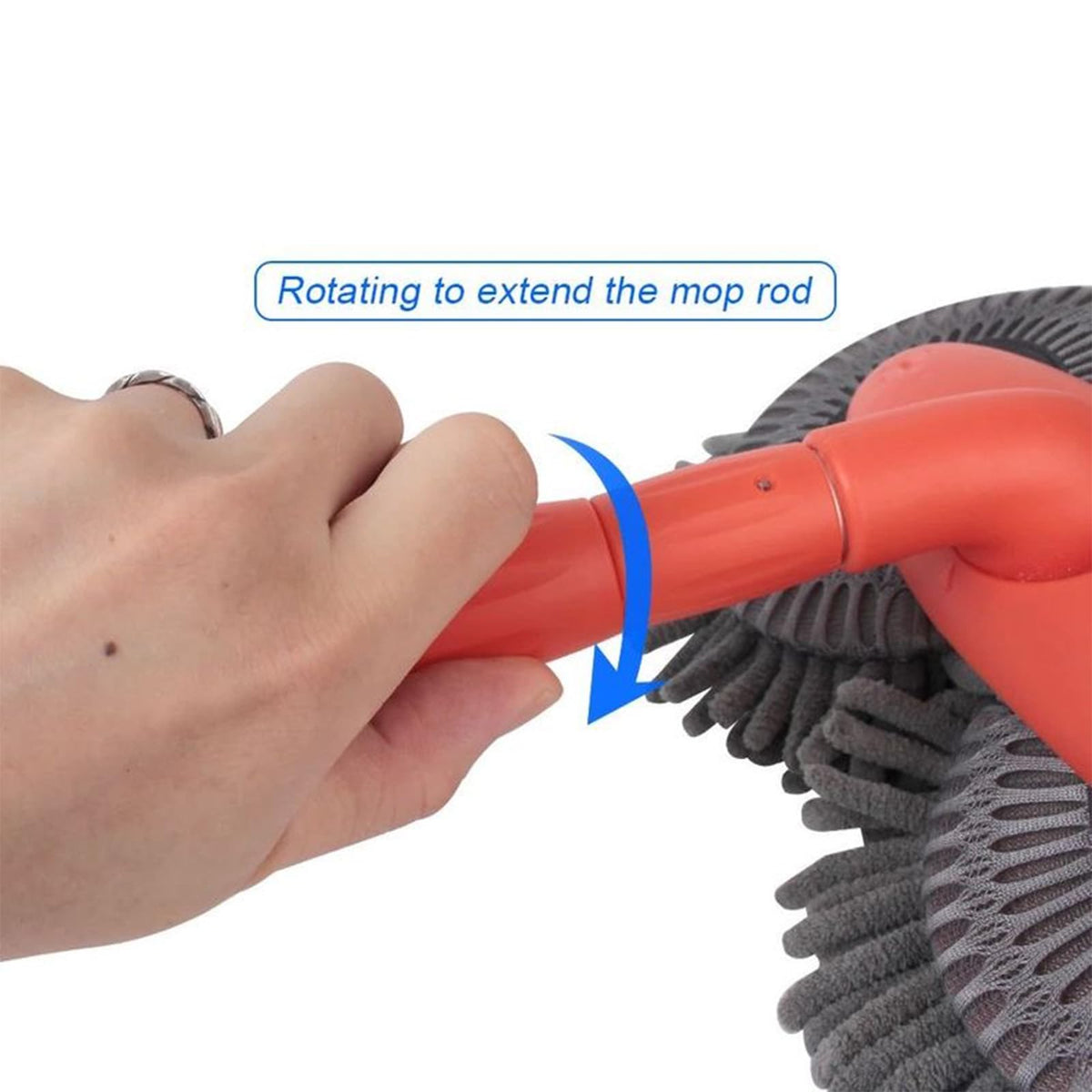 Wang Damai extended telescopic handle reaching roof showing safer reach
