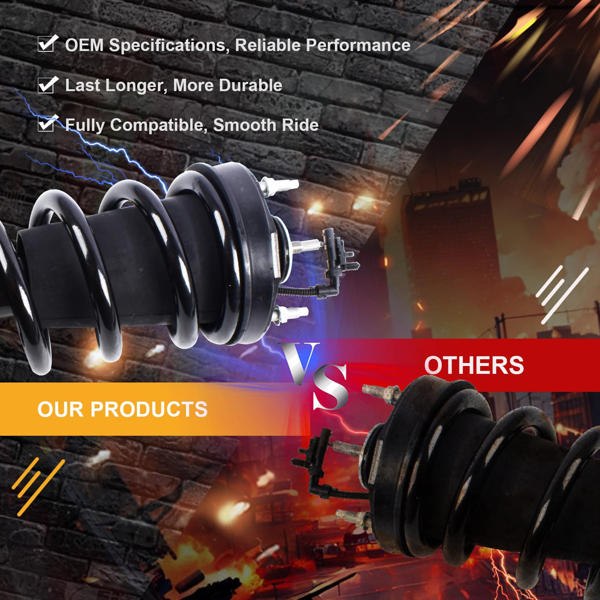 WANKECAR strut beside ruler showing dimensions for accurate fitment confirmation
