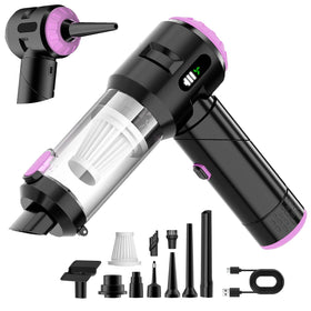 Wansimoo front view in purple showing compact cordless design and quick cleaning