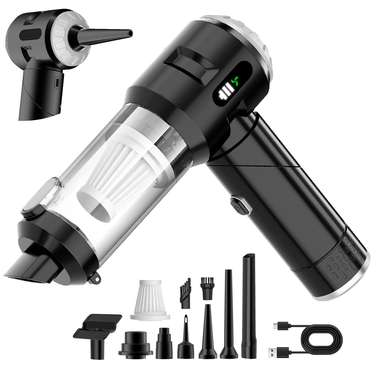 Wansimoo front view showing compact body and nozzle for fast cleaning
