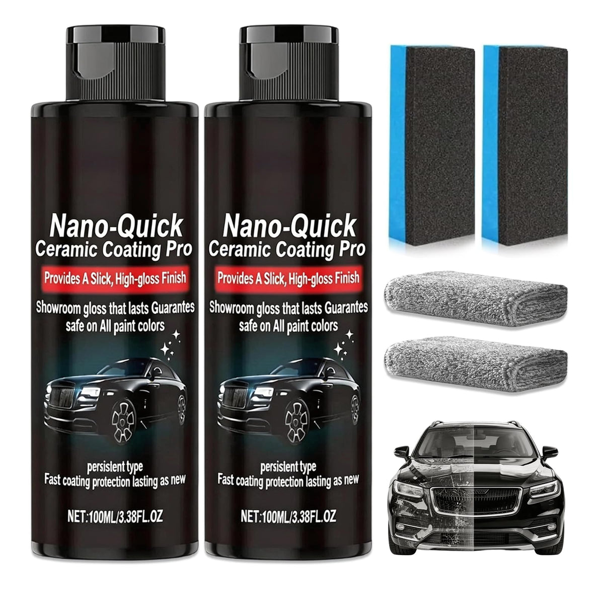warmow front packaging showing two bottles and benefits for quick detailing