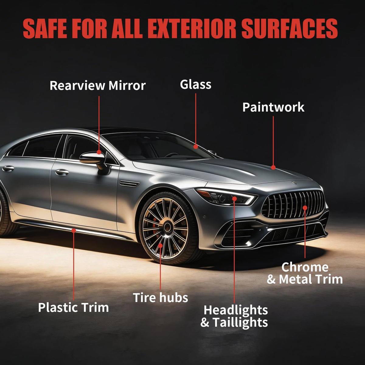 warmow spray being applied to a car door for fast waterless cleaning