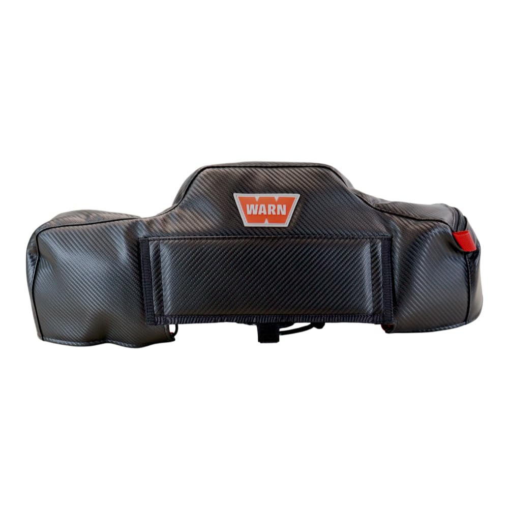 WARN winch cover front view showing full protective fit and weather resistance