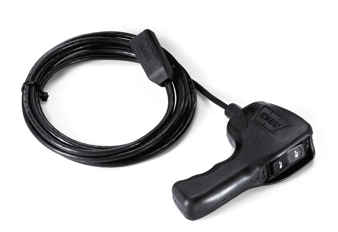WARN 83665 front handle and controls showing ergonomic grip and easy operation
