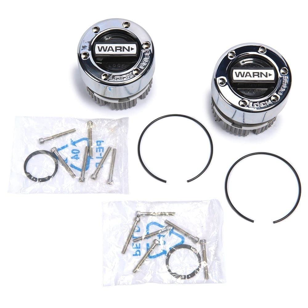 WARN front pair hubs shown together for accurate replacement fit