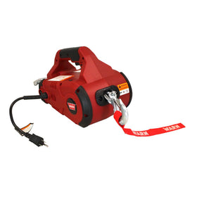 WARN PullzAll mounted on overhead beam demonstrating practical jobsite use