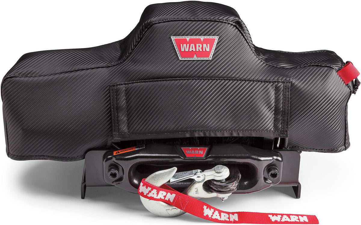 WARN winch cover front view showing fit and weather protection benefit