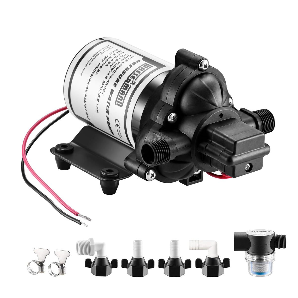 wassermann front panel pump showing inlet outlet and mounting, reliable installation benefit