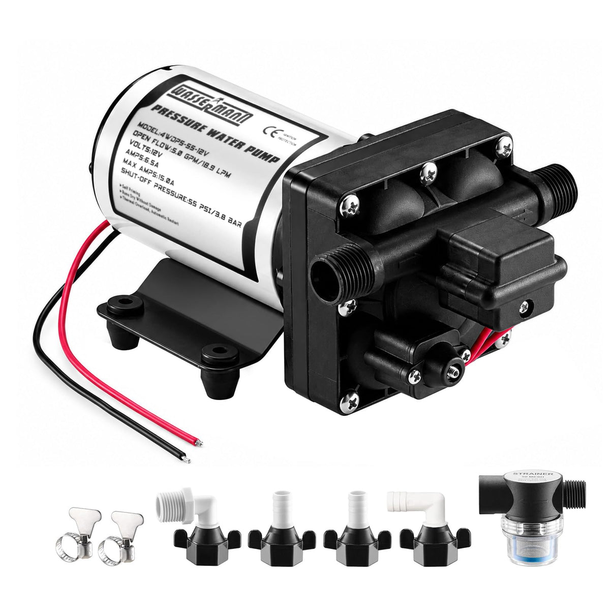 WASSERMANN pump front view showing compact housing and mounting benefits