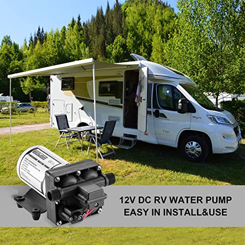 WASSERMANN pump beside battery for scale showing 12V compatibility benefit