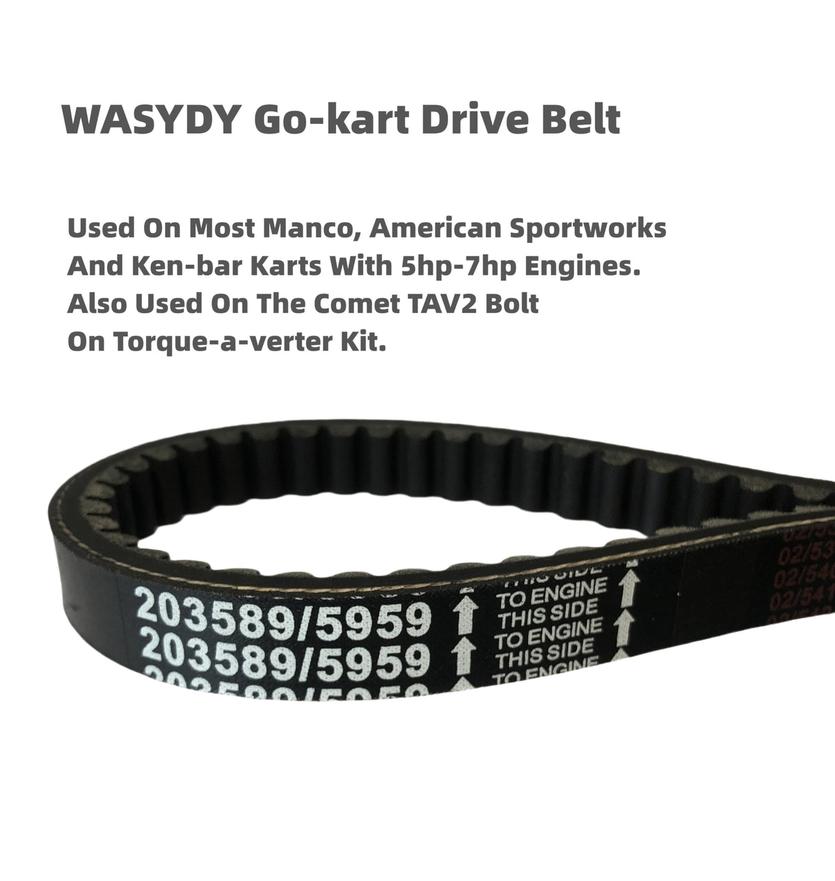 Wasydy belt mounted on a torque converter demonstrating correct fit