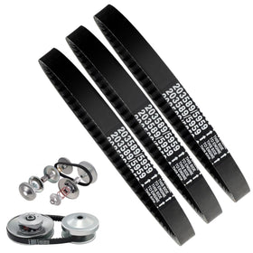 Wasydy three-pack front view showing replacement drive belts and fitment