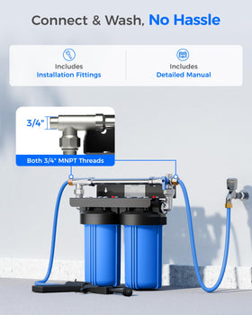 Waterdrop hose connections with 3/4" MNPT threads for universal fit benefit