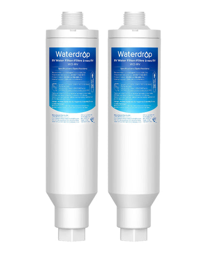 Waterdrop front view showing compact inline filter for easy installation benefit