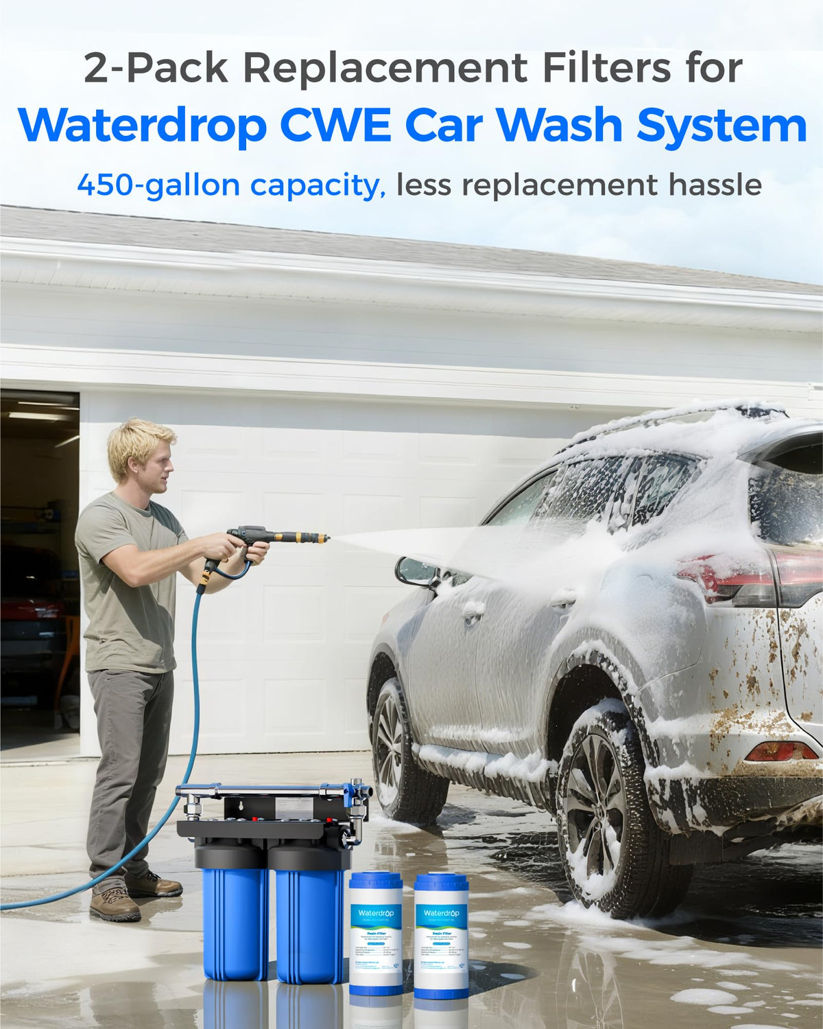 Waterdrop cartridge installed in WD-CWE unit delivering streak-free rinse benefit