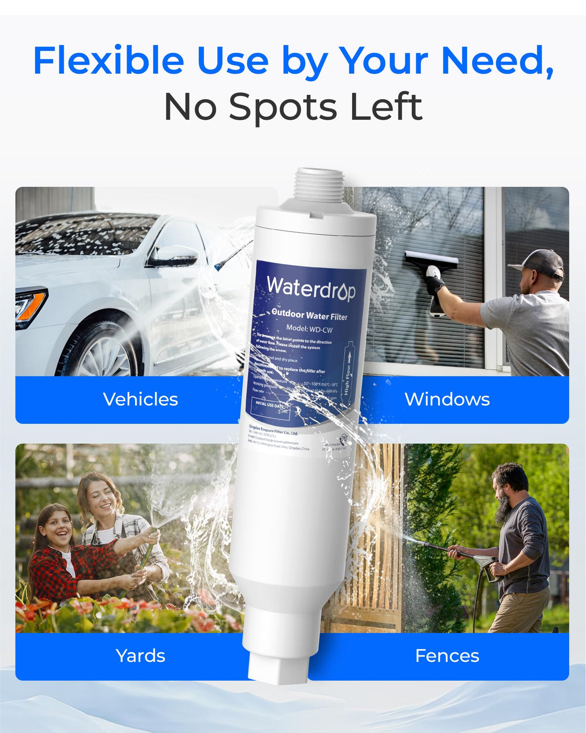 Waterdrop packaging with replacement cartridge showing quick swap maintenance