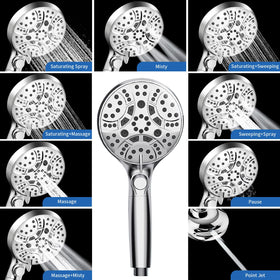 WATFIGBY mounted shower head inside an RV demonstrating space-saving use