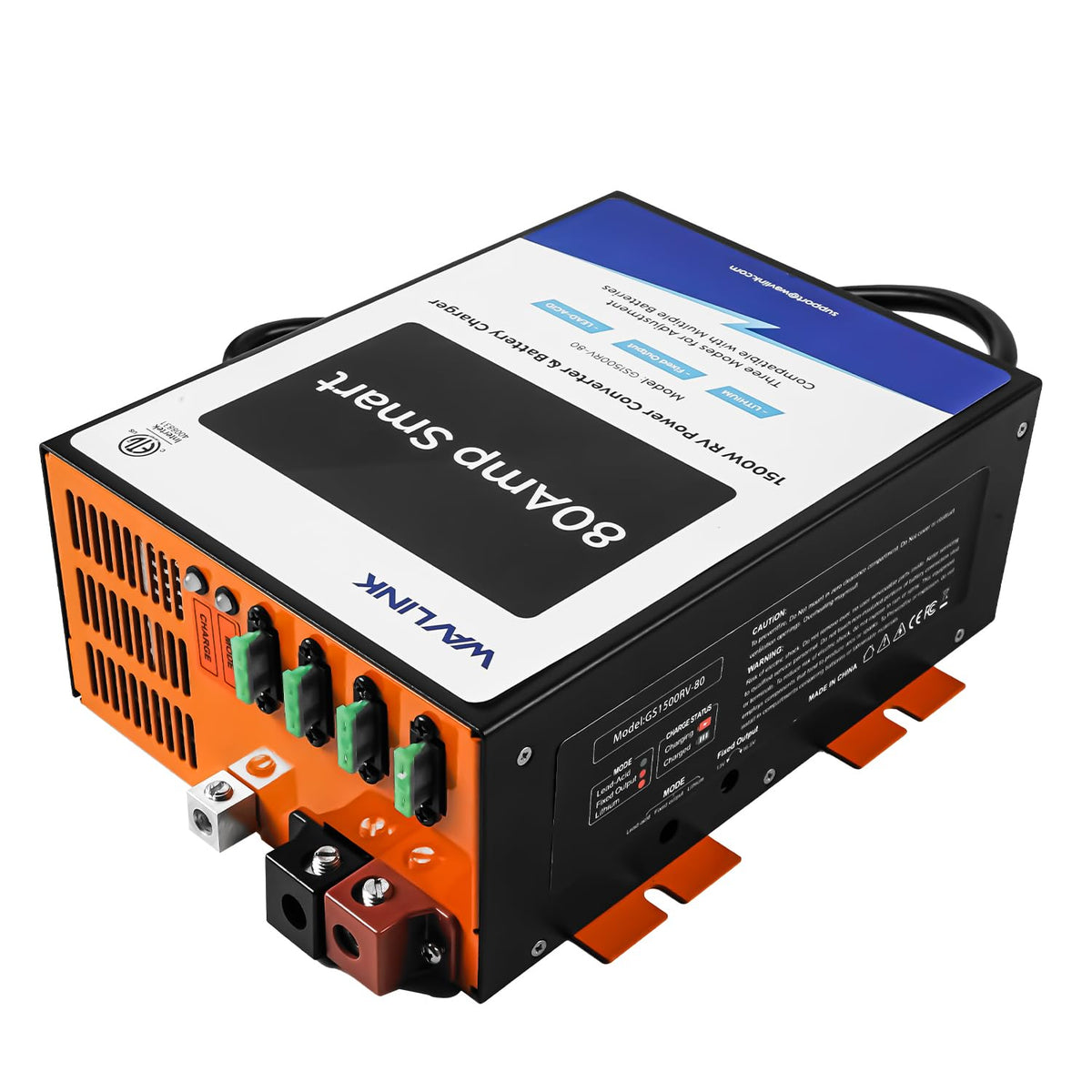 WAVLINK front view of GS1500RV-80 showing compact deck-mount design and clear labeling benefit