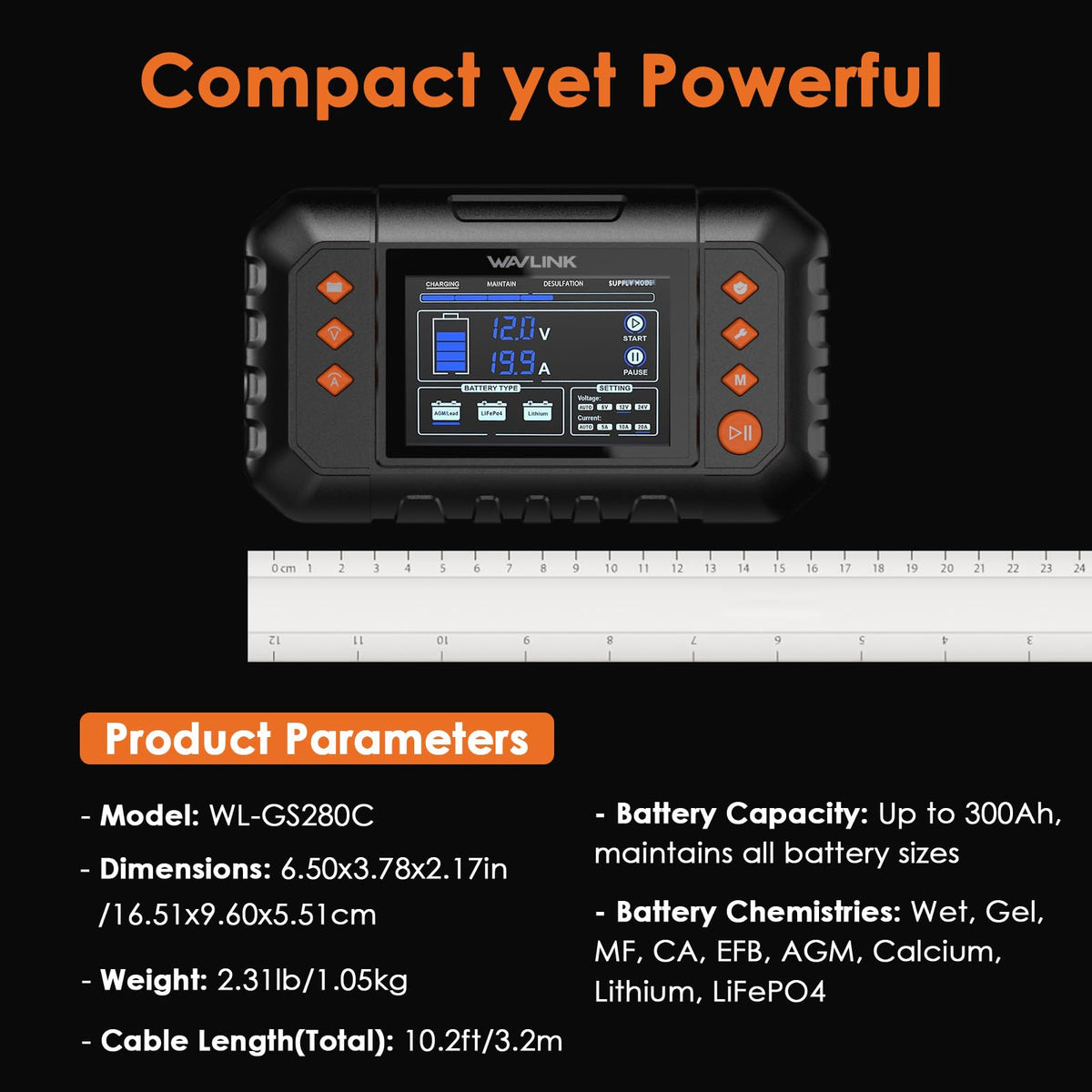 WAVLINK held in hand to show compact scale for easy storage and workshop use