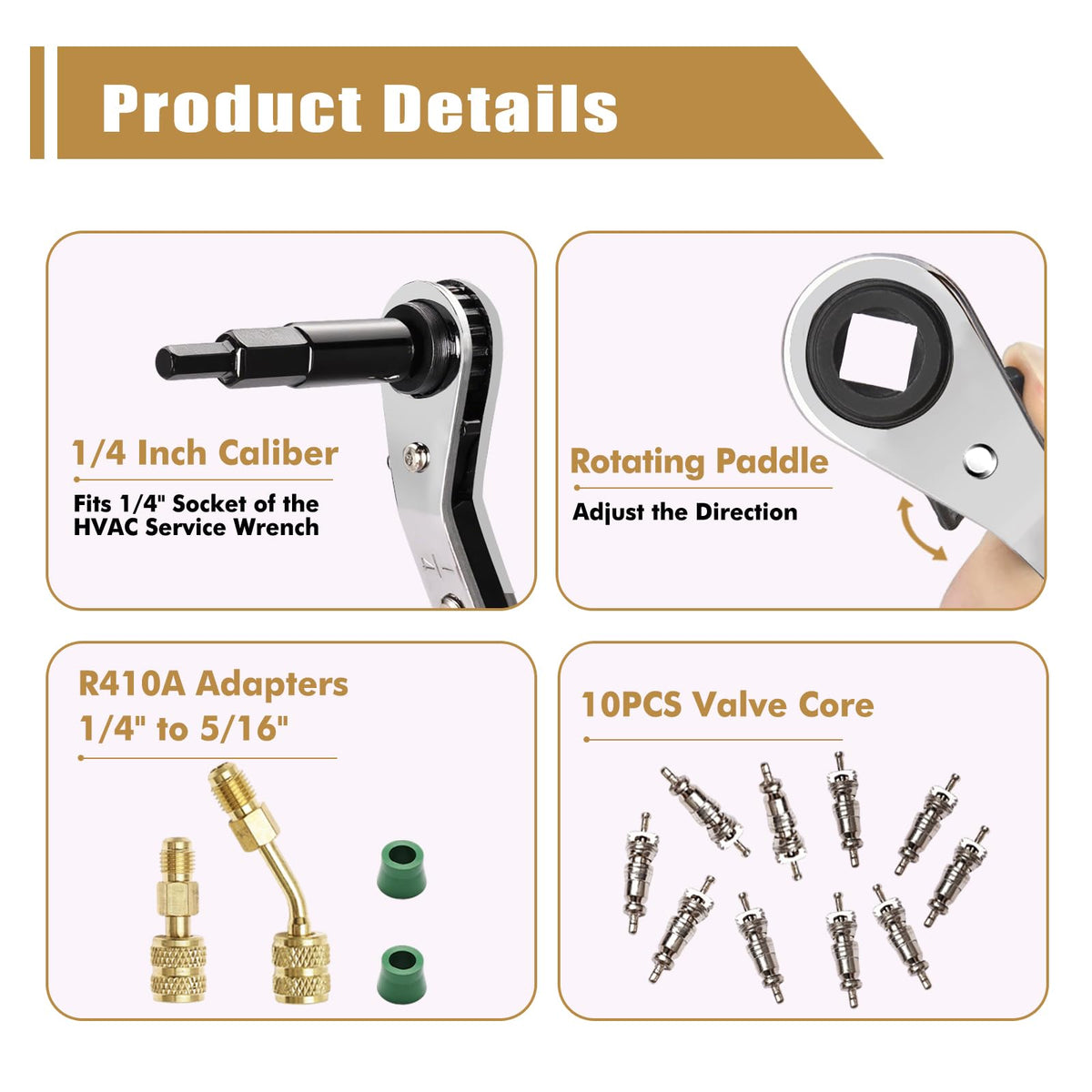 Wayona size comparison wrenches showing multiple sizes for versatile HVAC tasks