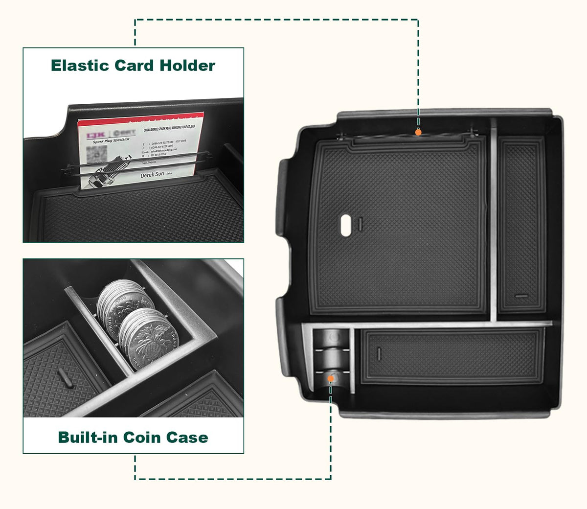 WBLATP size comparison with phone and wallet illustrating organized capacity