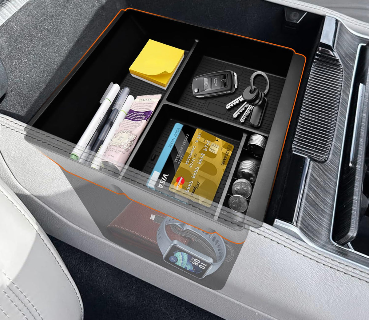 WBLATP tray installed in Wagoneer lifestyle shot highlighting tidy cabin look