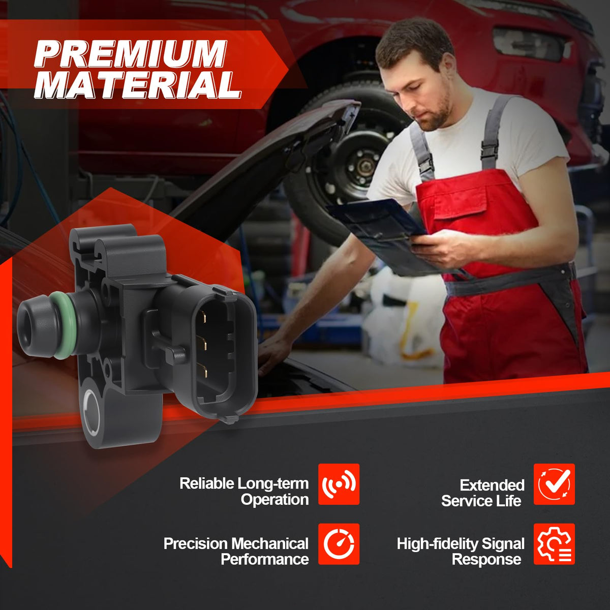 Wbsteanaten MAP sensor installed underhood demonstrating OEM-style fit benefit