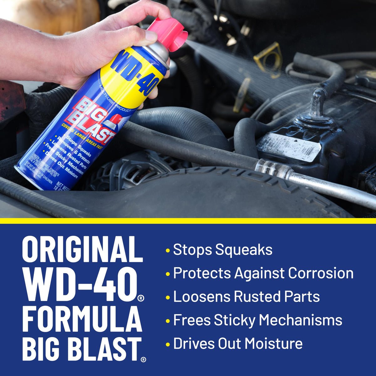 WD-40 big-blast loosening a rusted bolt to free stuck hardware quickly