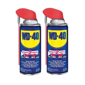 WD-40 front packaging showing smart straw and two-pack convenience benefit