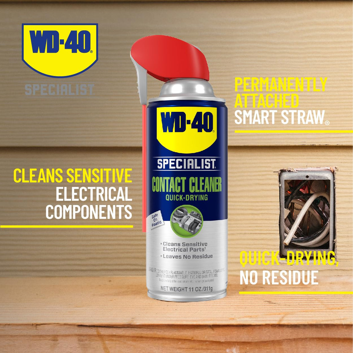 WD-40 Specialist spray nozzle close-up for precise application and reduced overspray benefit