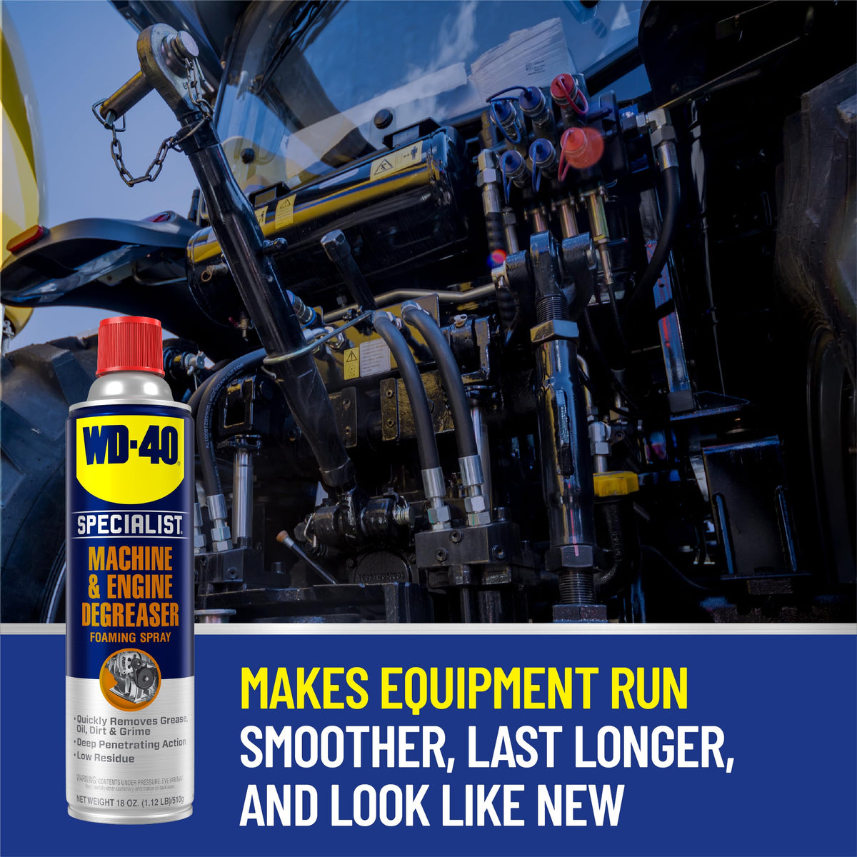 WD-40 Specialist close-up foam texture clinging to metal with deep-penetration benefit