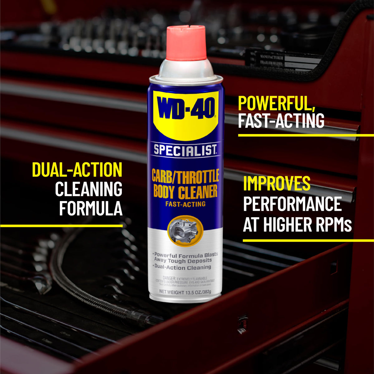 WD-40 Specialist precision straw attached for accurate cleaning and reach