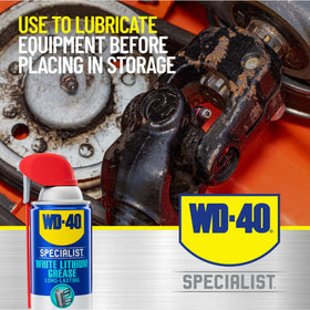 WD-40 Specialist white grease texture close-up illustrating thick protective film