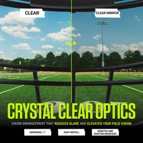 We Ball Sports visor beside microfiber cloth showing easy cleaning and protection benefit