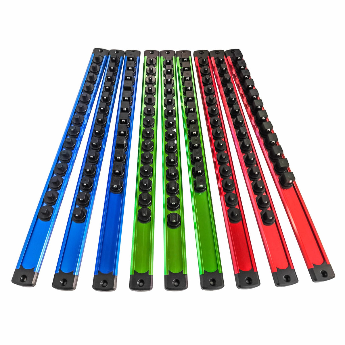 WEAREN front view of rail loaded with sockets for fast selection