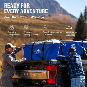 WeatherGear TruckDuffle attachment strap and heavy-duty hardware securing the bag in place