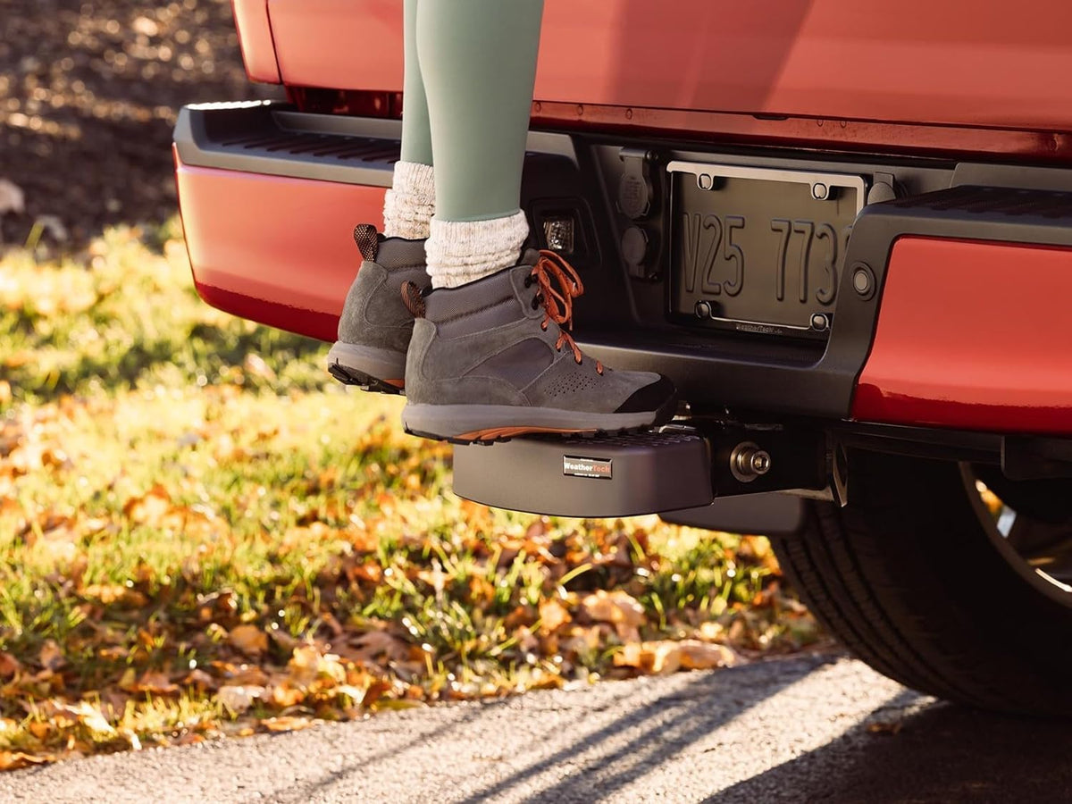 WeatherTech BumpStep made in USA badge on product highlighting domestic manufacture quality