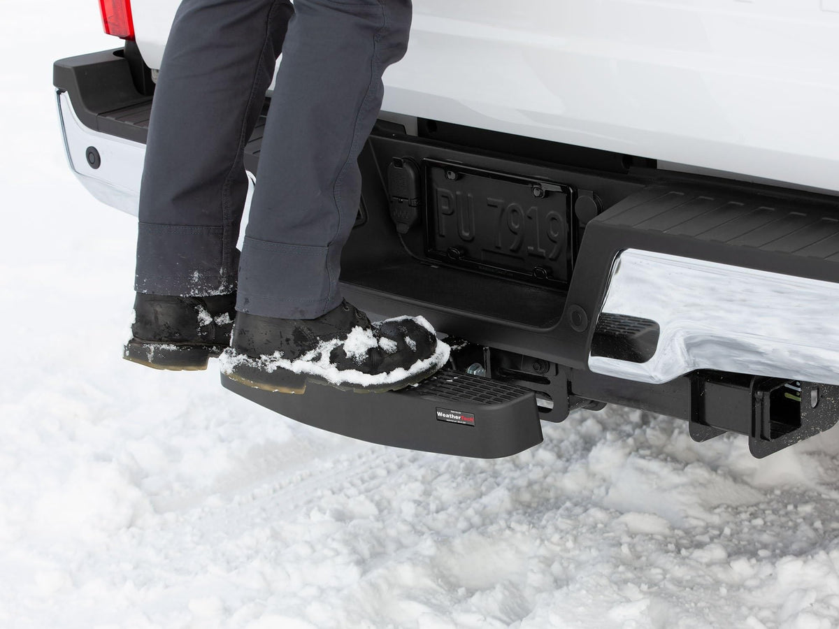 WeatherTech BumpStep XL mounted on a truck offering easy roof access