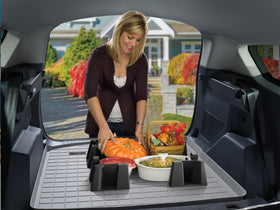 WeatherTech CargoTech stacked for compact storage and space-saving benefit