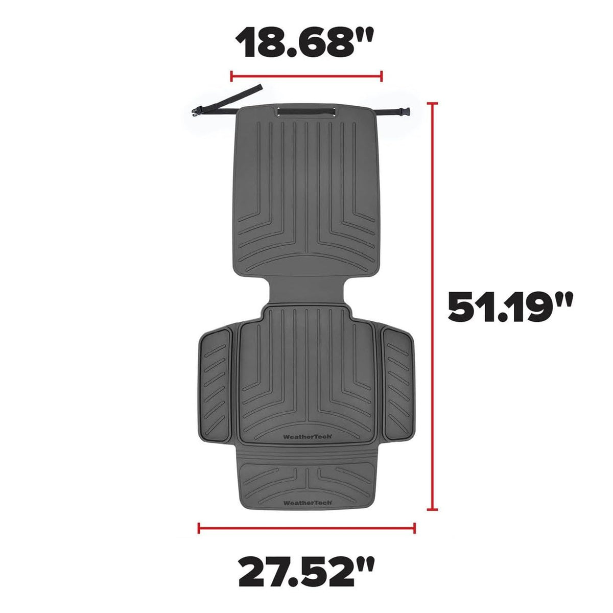 WeatherTech anti-skid texture close-up preventing seat movement and increasing safety
