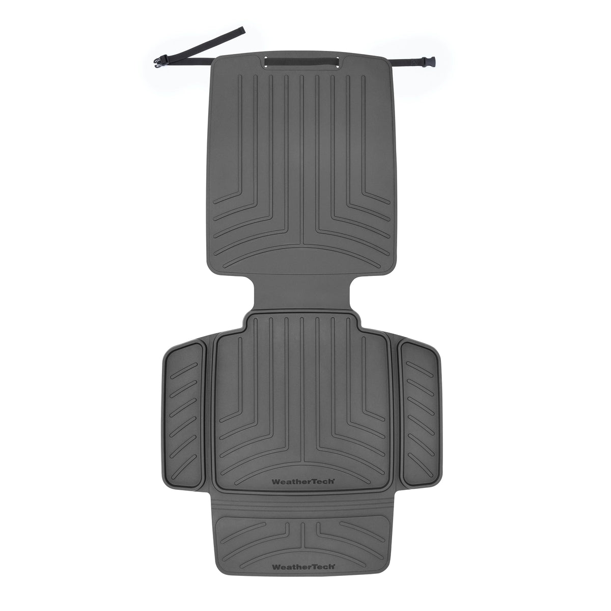 WeatherTech protector front view showing full coverage and easy installation benefit