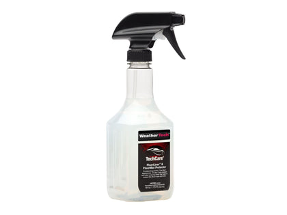 WeatherTech TechCare front label showing bottle and product details benefit: clear product ID