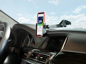 WeatherTech suction base closeup displaying strong mount and reliable attachment to glass