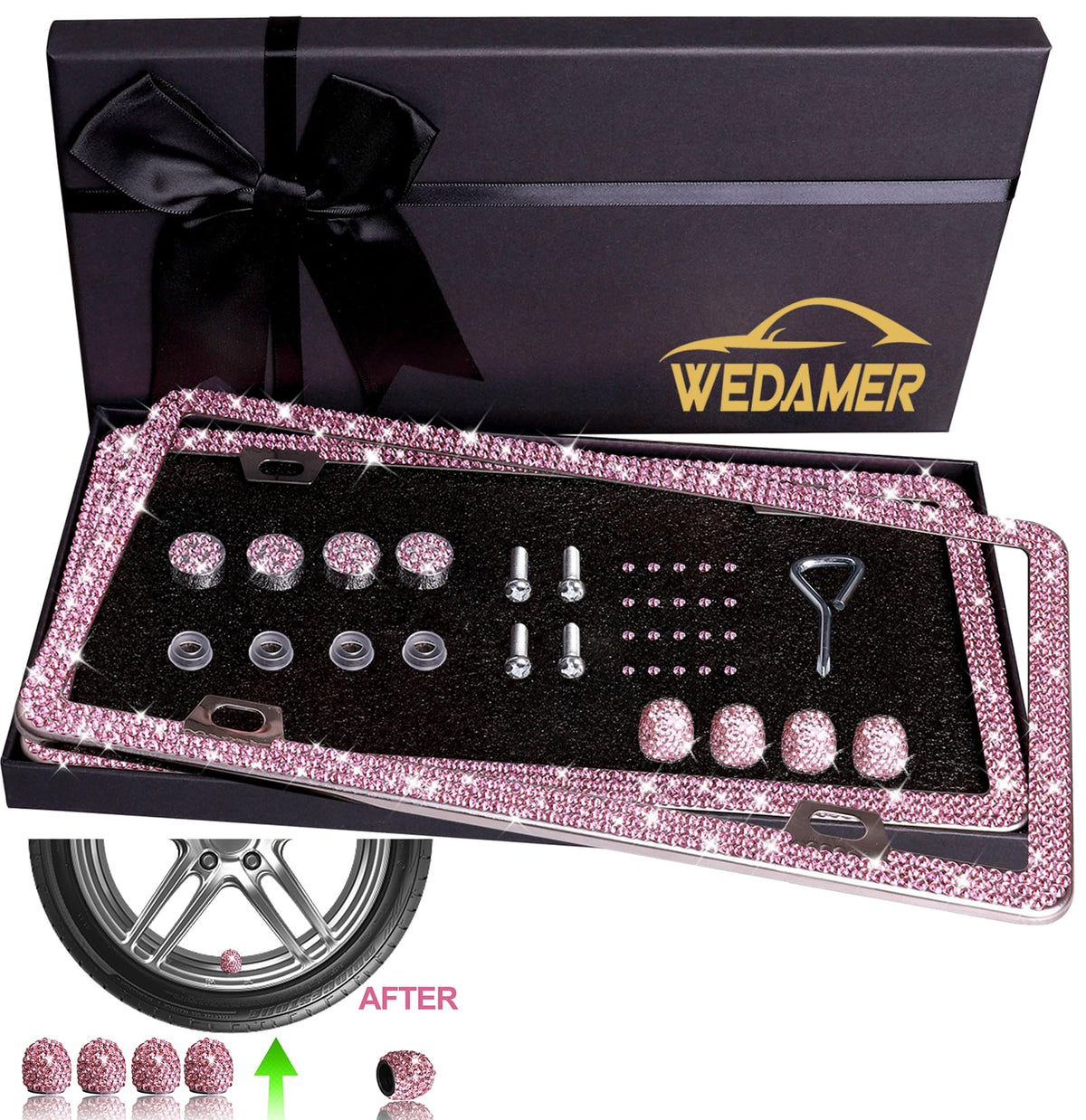 WEDAMER close-up rhinestone detail showing bright sparkle and durability