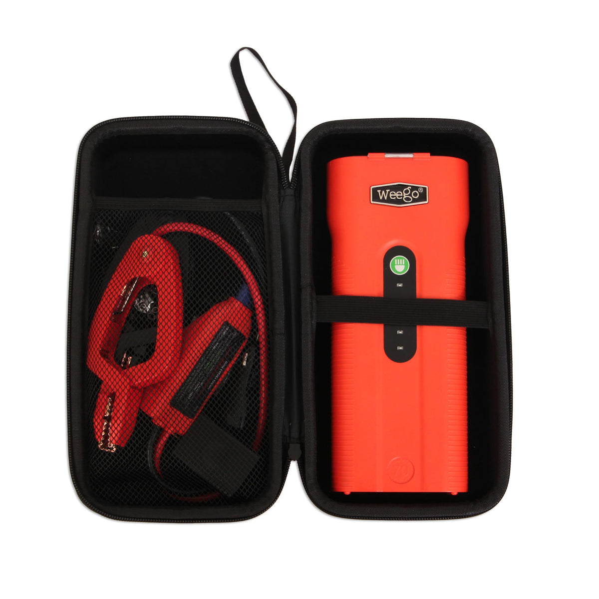 Weego 70 held in hand for scale showing pocketable portability