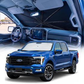 weektic front view on full-size pickup showing full windshield coverage and protection