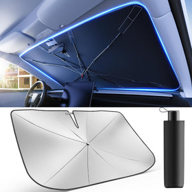 weektic front view open umbrella showing reflective surface and fast setup benefit