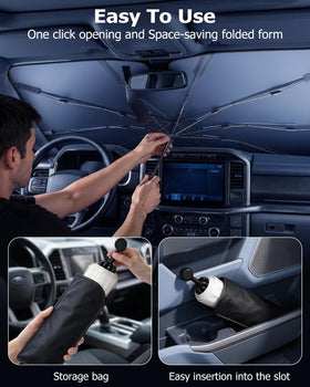 weektic installed inside truck windshield showing reduced glare and cooler cabin