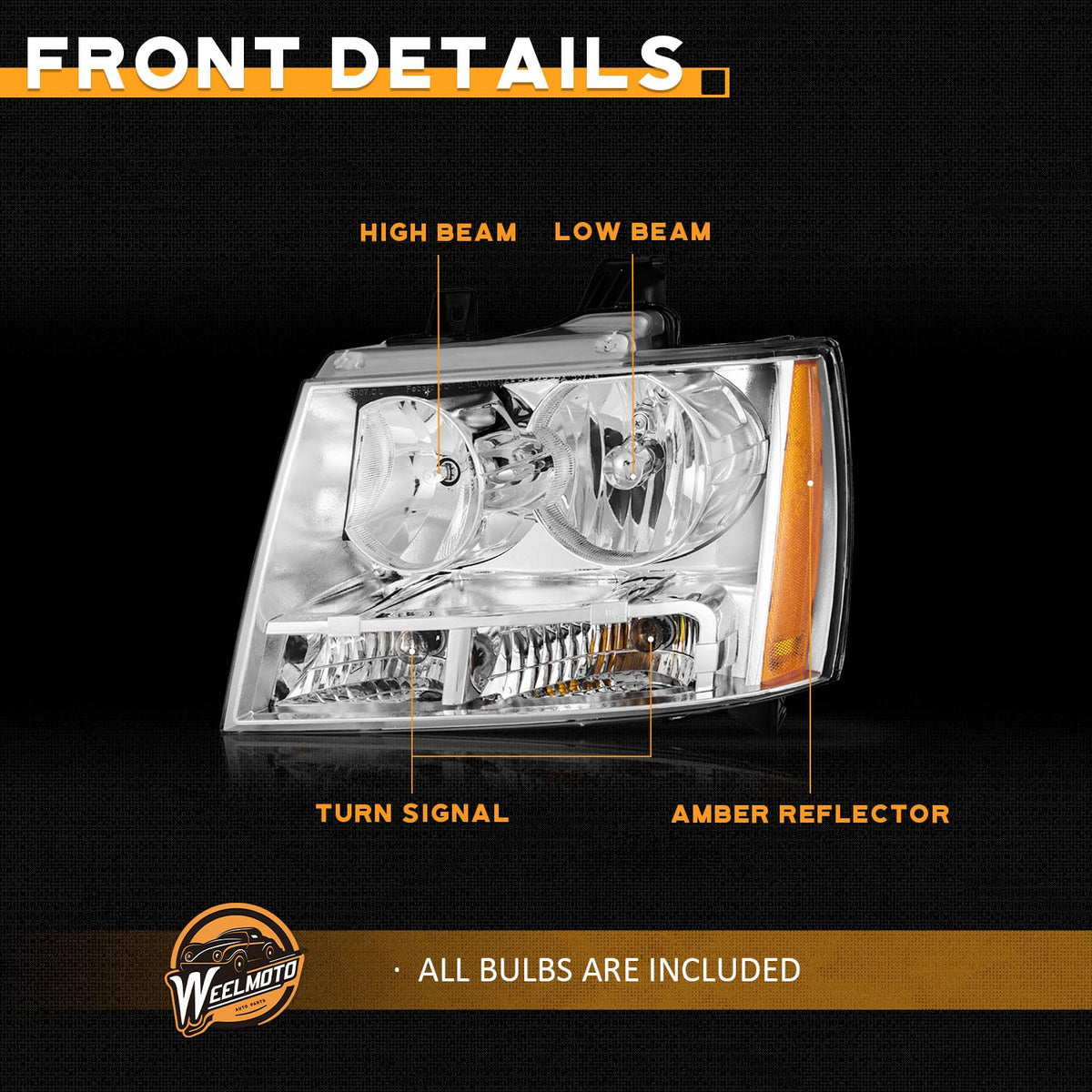 WEELMOTO nighttime beam pattern illustrating focused light distribution and safety